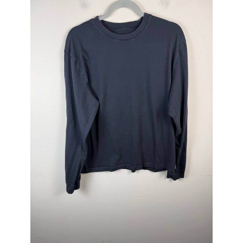 Vuori Mens Long Sleeve Crewneck T-Shirt Charcoal Gray Cotton Blend Size L